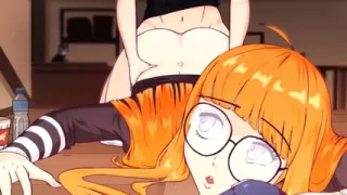 The Redhead is Passionately Playing Videogames and Doesn't Notice the Boner Between her Legs