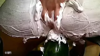 stunning milf shove champaign bottle in her whip creamed pussy