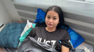 My stepsister's slut pretends to be sick and looks for the pretext for me to fuck her and cure her with my big cock.