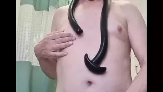 Deep Anal with 1 meter long toy