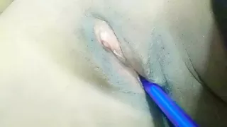 Soft pussy rubbing in my bedroom