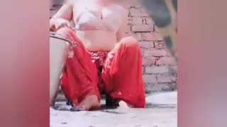 girl showering alone in her soft body and in the bathroom with her