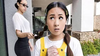 Teen Princess Ella Voneva Gets Her Asian Pussy Rammed by Diamond Banks' Huge Strap on - Littleasians FFM Threesome