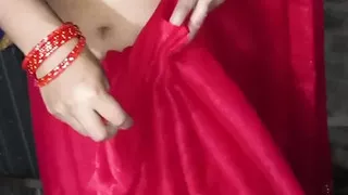Red colour saree is removing your bhabhi.