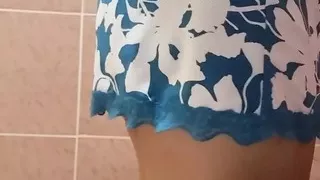 Girl with a lot of desire touches her pussy with her hand until she gets completely wet