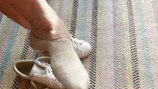 Mrs Mature Feets stinky socks come off after a long walk