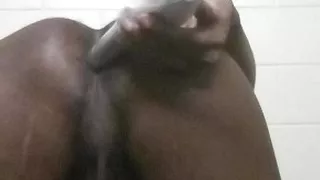 Black Femboy Bootyhole Stretched Open by 12 Inch Dildo BBC