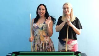 A steamy showdown with Bella and Sandra in a game of strip billiards