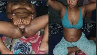 Indian hot bhabhi solo massage with masterbating with fingerings front of lover