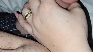 Step mom asked step son pulled out his dick for a quick handjob