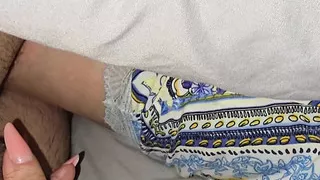 Step mom love squeezing and handjob step son big balls and massive dick