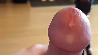 Playling with My Dripping Precum (slomo, No Cumshot)
