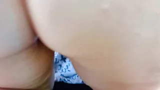 Flashing my huge fanny in the back seat again