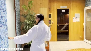 My Skinny Indian Step Sister Gives Me Oily Footjob in a Public Sauna