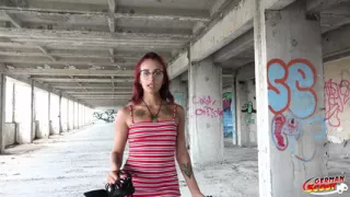 German Scout - Risky Anal Sex Casting for Skinny Redhead Inked Girl Bella Morningstar