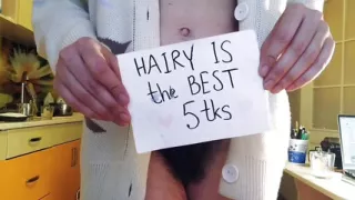 Hairy dance show 2. Big hairy pussy, armpits and asshole. Sweater.