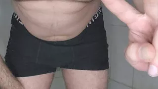 Solo Tease in Underwear - Jerking in the Bathroom Before Shower