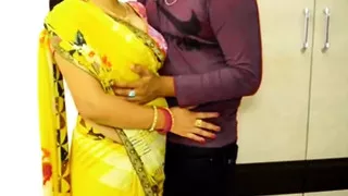 A housewife chatting the houseband