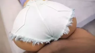 Step-brothers friend loved my shorts so he fucked me