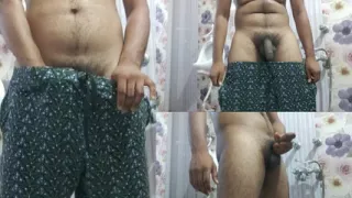 Hotel washroom handsome hunk solo masturbation