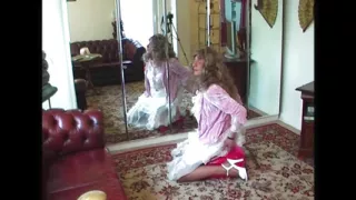 Dildo Ride In Silk Skirt & Nylon Stockings