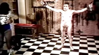 Granny suffering and pleasure.