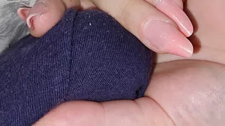 Step mom hand slip on step son blue underwear touching his dick