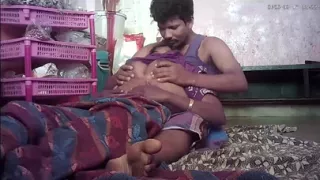 Indian village house wife hot show and eat milk housband