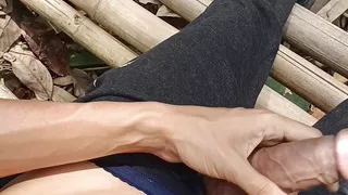 I sat on a bamboo bridge in the middle of the mountain and masturbated