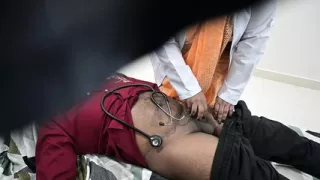 Indian doctor checking patient dick in clinic