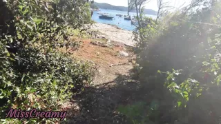 French Girl Sucking Amateur on Nude Beach public in Greece to stranger with cumshot - MissCreamy