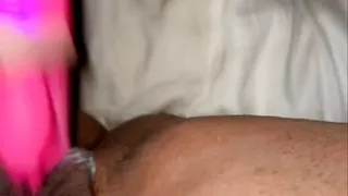 Playing with my pink toy