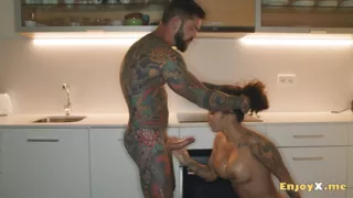 At Zenith Venus Afrodita, a chesty dark haired with large funbags and an insane lust for raunchy orgy indulges in XXX