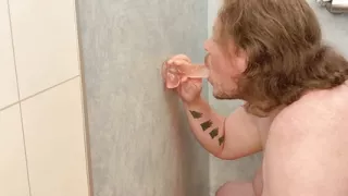 Dildo Blowjob in Shower