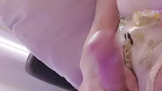 Men in lingerie panties jerking cock sexy lace bra and panties