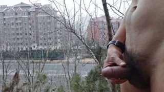 A Naked Gay Masturbating Outdoor