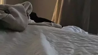 Step son fully naked in bed while step mom changing her clothes