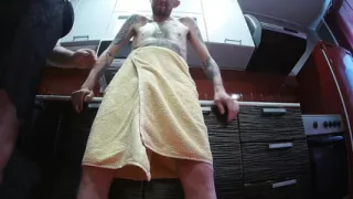 seeing my boner, my stepmom began to masturbate and suck my cock until I cum