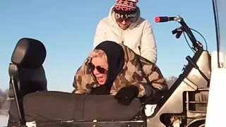 We Rode a Snowmobile with My Stepmom and Decided to Have Sex, Cum Inside