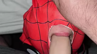 Step mom up side down get her throat fucked with 9 inch of dick