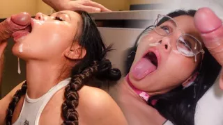 NONSTOP CUM ON FACE !!! Facial Cumshot compilation
