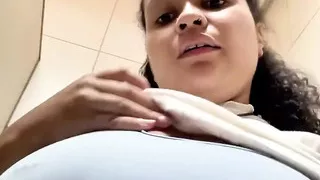Risky Public Bathroom Pussy Play