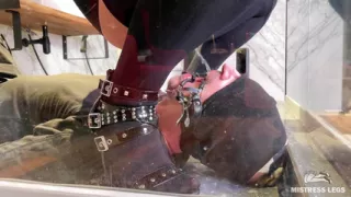 Mistress Pees Into Slave's Mouth in Different Outfits and Poses