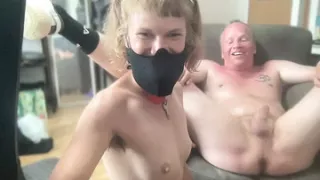 Melking my boyfriend by prostate massage and wagging his dick