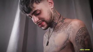 Blowjob Facial Hot Tattooed Stud Inked Mike Using Magic C Sweet Twink Mouth and Covering His Face in Thick Cum