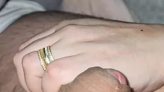 Step mom hand slip on step son small dick