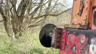 Hot Babe Pees on Abandoned Train!