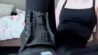 After a long day in my new boots, my soles desperately need a licking slave (FULLVIDEO)