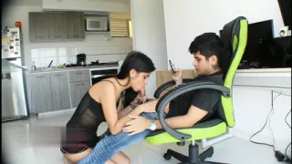 Beautiful brunette Indian sucking my cock until she gets the most out of it - Porn in English