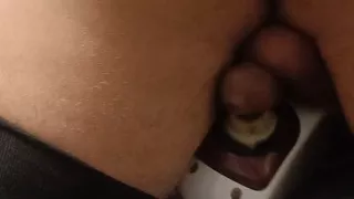 Cumming in the kitchen